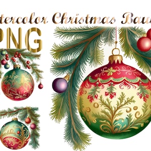 12 Watercolor Christmas Bauble png, Bauble  png, Watercolor Christmas Bauble png, Mixed Media,Digital Paper Craft,Sublimation,Commercial USe