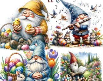 11 Easter Gnome png, easter sublimation, Easter PNG, sublimation design, happy easter png, easter gnomes png, easter clipart, gnome png