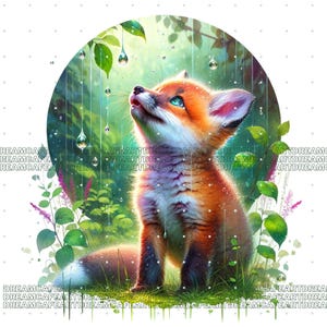 40 Fox png, fox clipart, baby fox clipart, watercolor fox clipart, cute fox clipart, Watercolor Cute Fox PNG Bundle, Clipart bundle imagen 6
