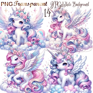 14 PNG/JPG Baby Unicorn Clipart, Unicorn Сlip art,cute Unicorn,Baby Unicorn png,Unicorn clip art, Rainbow unicorn, commercial use