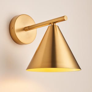 Brass Modern Wall Light – Mid Century Cone Wall Light, Gold Finish Wall Lamp Sconce