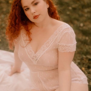 Hidden Intimates Sheer Reversible Lace Bridal Teddy