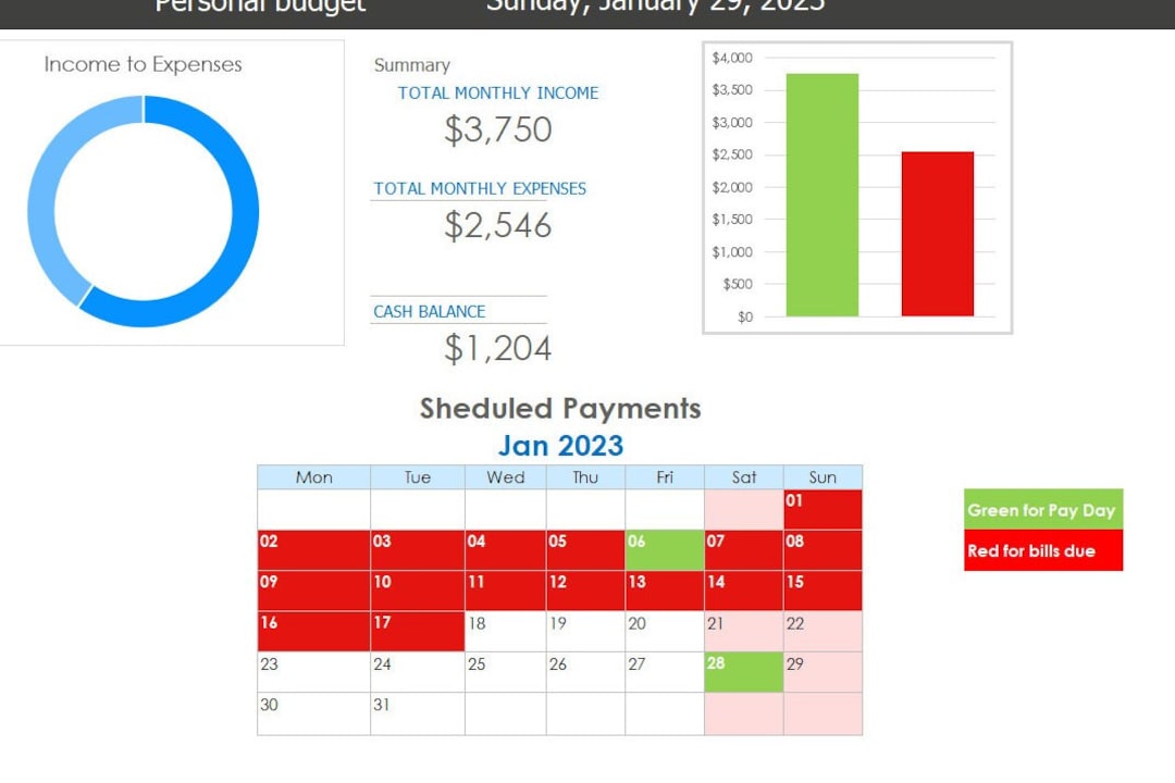 EASY Monthly Budget Spreadsheet for Excel, Budget Template, Automatic