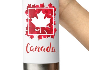 Canada Maple Leaf Design Stainless Steel Water Bottle