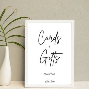 Bridal Shower Cards and Gifts Sign Template | Minimalist Wedding Decor (Instant Download)