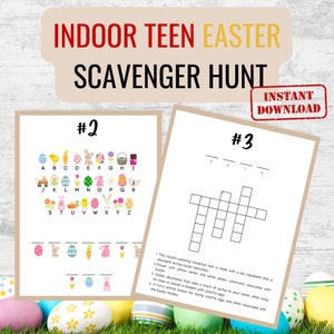 Easter Indoor Scavenger Hunt for Teens Easter Egg Hunt Older Kids