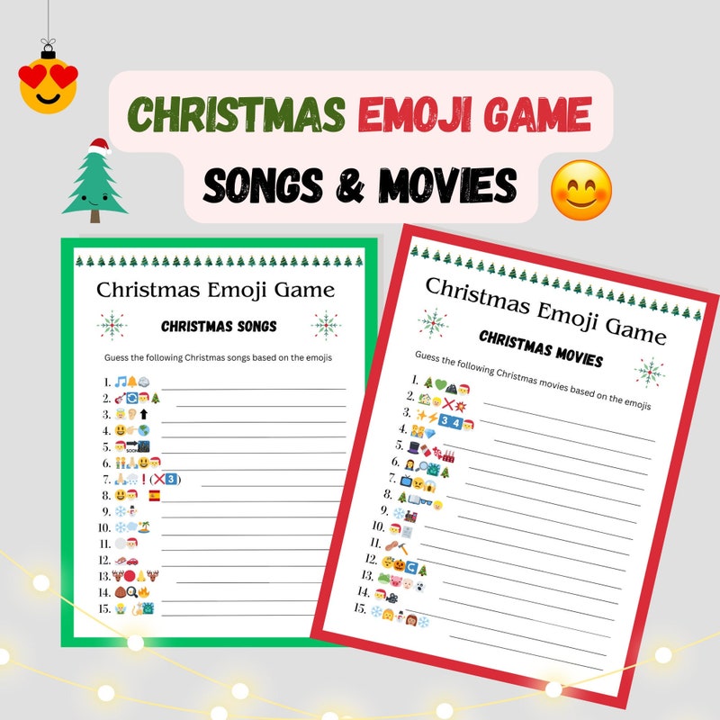 Christmas Song Emoji Game - Etsy