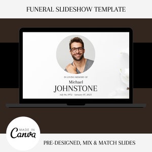 Funeral Slideshow Template | Memorial Slideshow Photo | Costum Slideshow | Elegant White Slideshow Funeral | Funeral Slideshow Testimonial