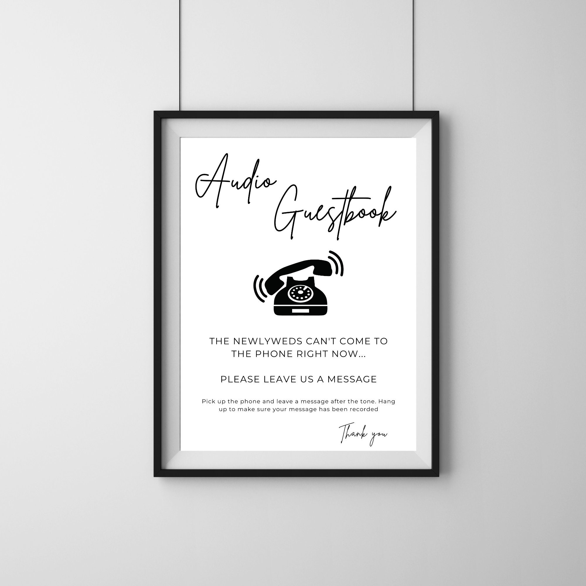 Minimalistic Audio Guest Book Sign Template Boho Digital Download Guest