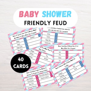 Baby Shower Family Feud Game| Baby Shower Trivia Feud | Gender Reveal Game for Adults and Kids| Printable Baby Shower Party Game |