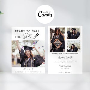 Nursing School Graduation Invitation Template | Nurse Graduation Party Invite | Nursing Graduation Invitation | Canva Instant Download