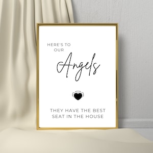 Minimalistic In Loving Memory Sign Template | Boho Digital Download | Wedding Memorial Canva | Heaven Rustic | Heres To Our Angels | JOY