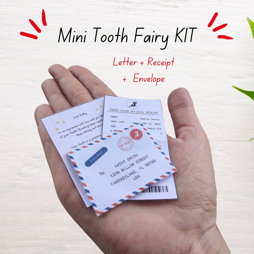 Mini Kit Letter From the Tooth Fairy | Mini Tooth Fairy Certificate ...