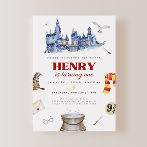 Editable Wizard Birthday Invitation ONLY, Magical Birthday Party Invite, Magic School Wizardry Birthday Party Instant Download