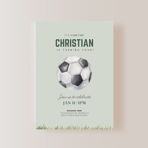 Soccer Birthday Invitation, Digital Soccer Invitation, Soccer Birthday Invite, EDITABLE File, INSTANT DOWNLOAD