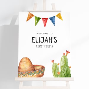First Fiesta Welcome Sign, First Fiesta Birthday Welcome Sign, EDITABLE File, INSTANT DOWNLOAD