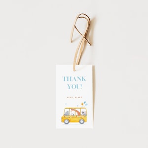Baby on the Bus Favor Tags I Bus Thank You Tag  | Wheels on the Bus Birthday| Bus Gift Tag