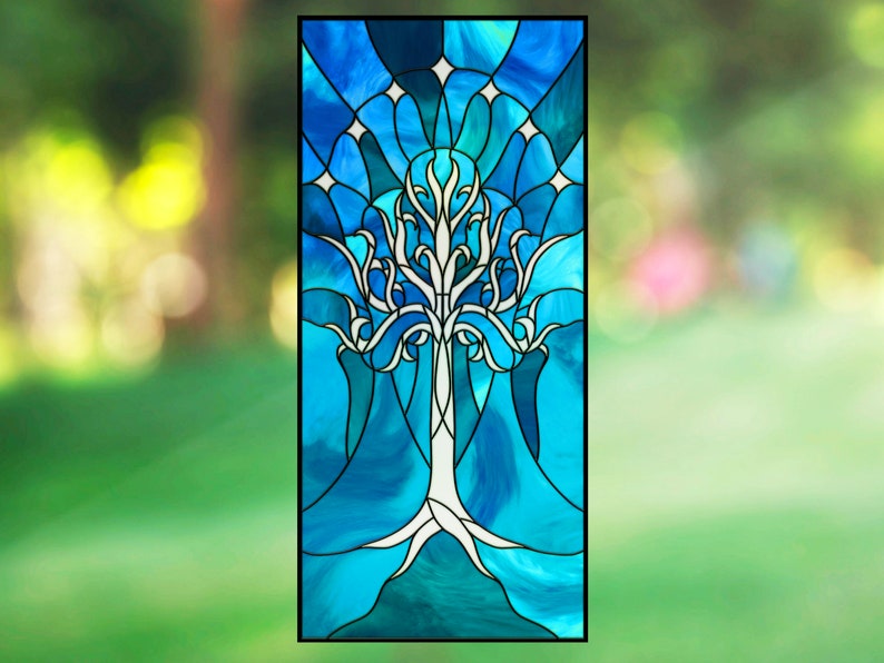 LOTR White Tree Stained Glass Window Film Etsy