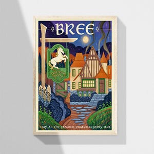 Bree Prancing Pony Travel Fantasy Rings Lord Unframed Poster