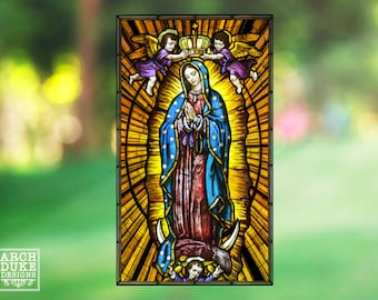 Virgin Mary Our Lady Of Guadalupe Stained Glass Window Film