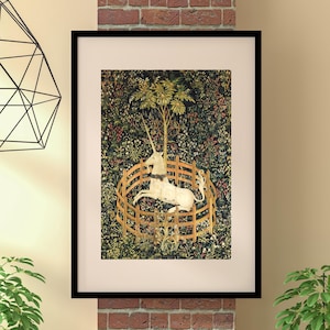 The Unicorn Medieval Tapestry Unframed Poster