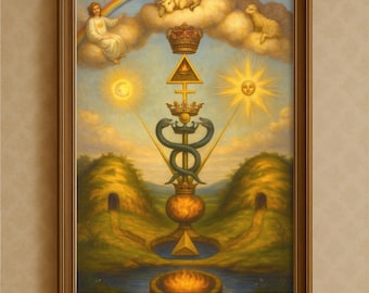 Transformation alchimique Clavis Artis Art mural peinture occulte ésotérique | vintage Art imprimable numérique téléchargeable