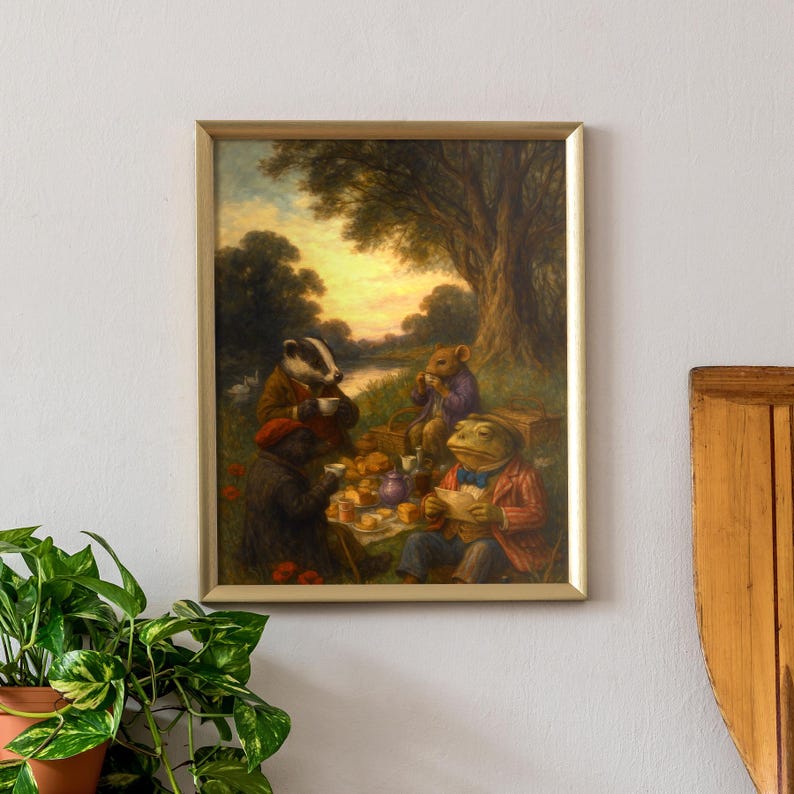 Wind in the Willows Painting Wall Art | Vintage Art PRINTABLE Digital ...