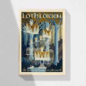 Lothlorien Travel Fantasy Rings Lord Unframed Poster