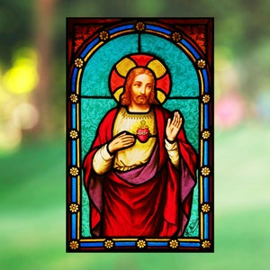 Sacred Heart Of Jesus Stained Glass Window Film