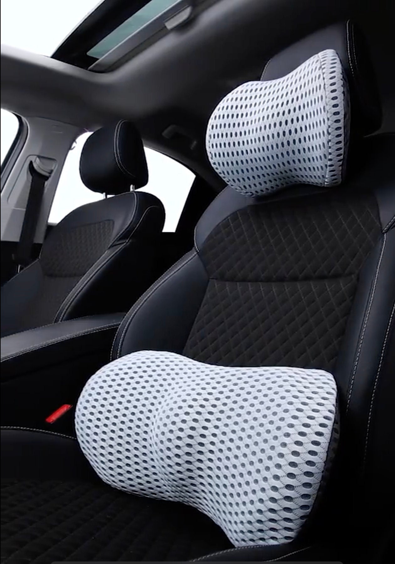 Efforest Car Seat Cushion for Driving, Memory Foam Car Seat Cushion, Driver Seat Cushion for Tailbone Pain Relief, Car Lumbar Support for Driving