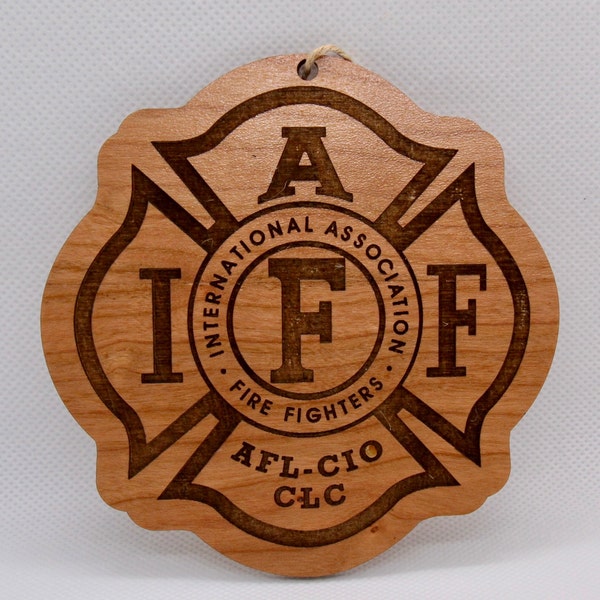 IAFF Wooden Engraved Ornament