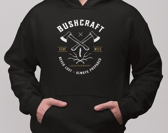 Bushcraft - Unisex Hoodie Hoodie, Custom Embroidered Hoodie, Hoodie Sweatshirt Jumper Men Women Unisex