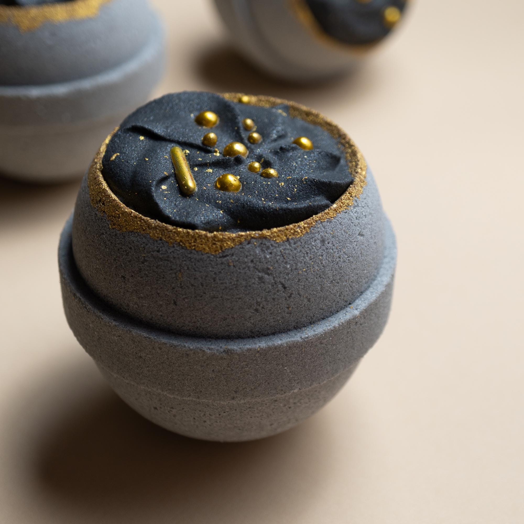 Handmade Black Clay Bath Bomb: Exotic Indian Scent, Shea Butter