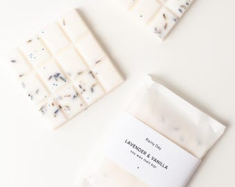 Lavendel & Vanille Hand gegossener Soja Wachs Melt Bar - Zero Waste - Kein Plastik