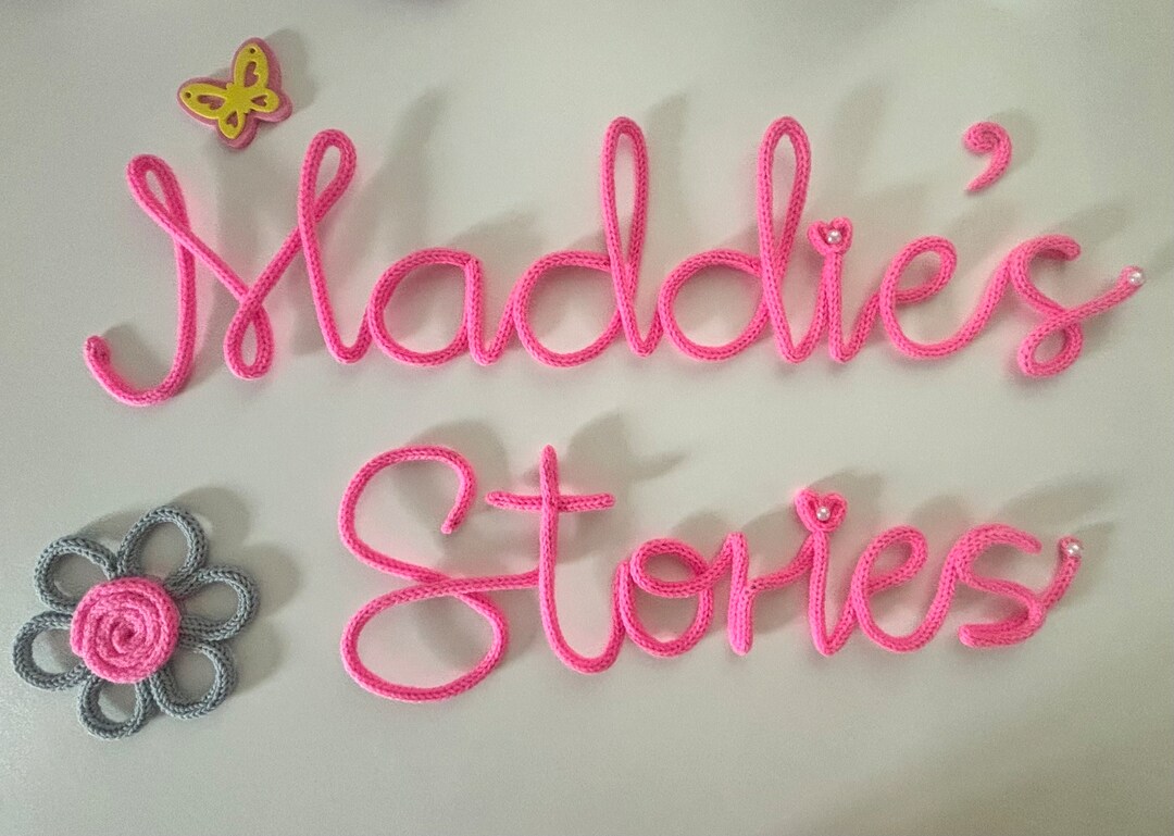 Customised Knitted Wire Words/quotes/personalised Gift /new Baby Gift ...