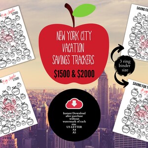 New York Vacation Savings Budget Planner Checklist, Funds Tracker, Budgeting Printable, Vacation Funds Printable NYC, New York Savings
