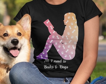 Dog Lover T-Shirt | Dogs | Book Lover T- Shirt | Book  |  Reader |  Geek Print T-shirt | Gift For Dog Owner | Gift For Bookworm