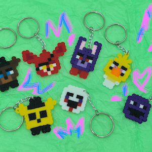 Five Nights at Freddy&#39;s × perler beads × keychain × magnet ×