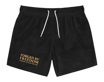 Bañadores para hombre - Forged by Freedom Design, ropa de playa, imprescindibles de verano, para la piscina, ropa de gimnasio, pantalones cortos para entrenar