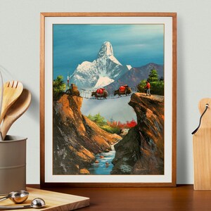 Nepali Himalayas Wall Art, Mt Ama Dablam Canvas, Kanchenjunga Hand-made Painting, Everest Basecamp Sightseeing, Nepal Art Housewarming gift