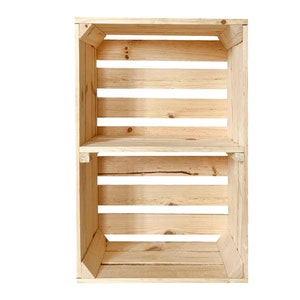 New fruit crates with middle board wooden crates wine crates apple crates shelf chest of drawers natural 60x40x20cm image 3