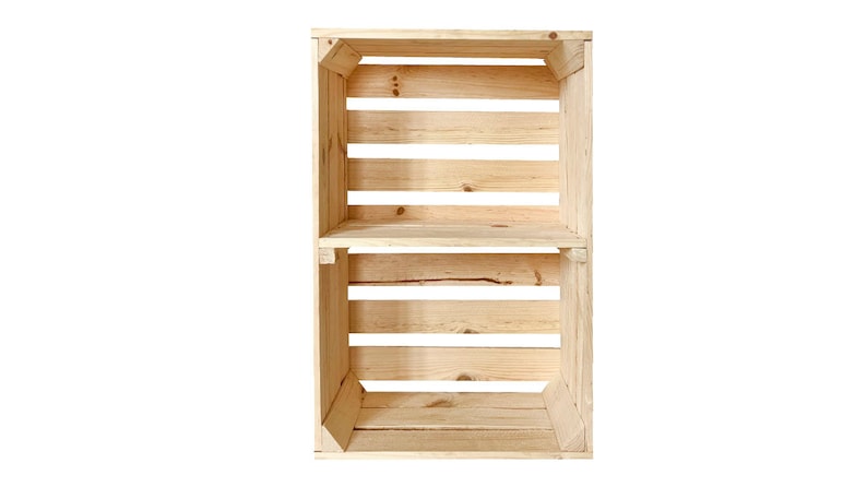 New fruit crates with middle board wooden crates wine crates apple crates shelf chest of drawers natural 60x40x20cm image 3