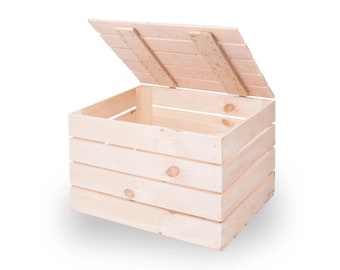 Cajas de fruta nuevas cajas de madera cajas de vino cajas de manzana cofre de madera natural 50x40x30cm