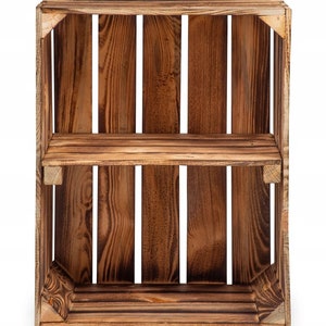 New wooden boxes with middle board fruit boxes wine boxes apple boxes dresser shelf flamed 50x40x30 image 3