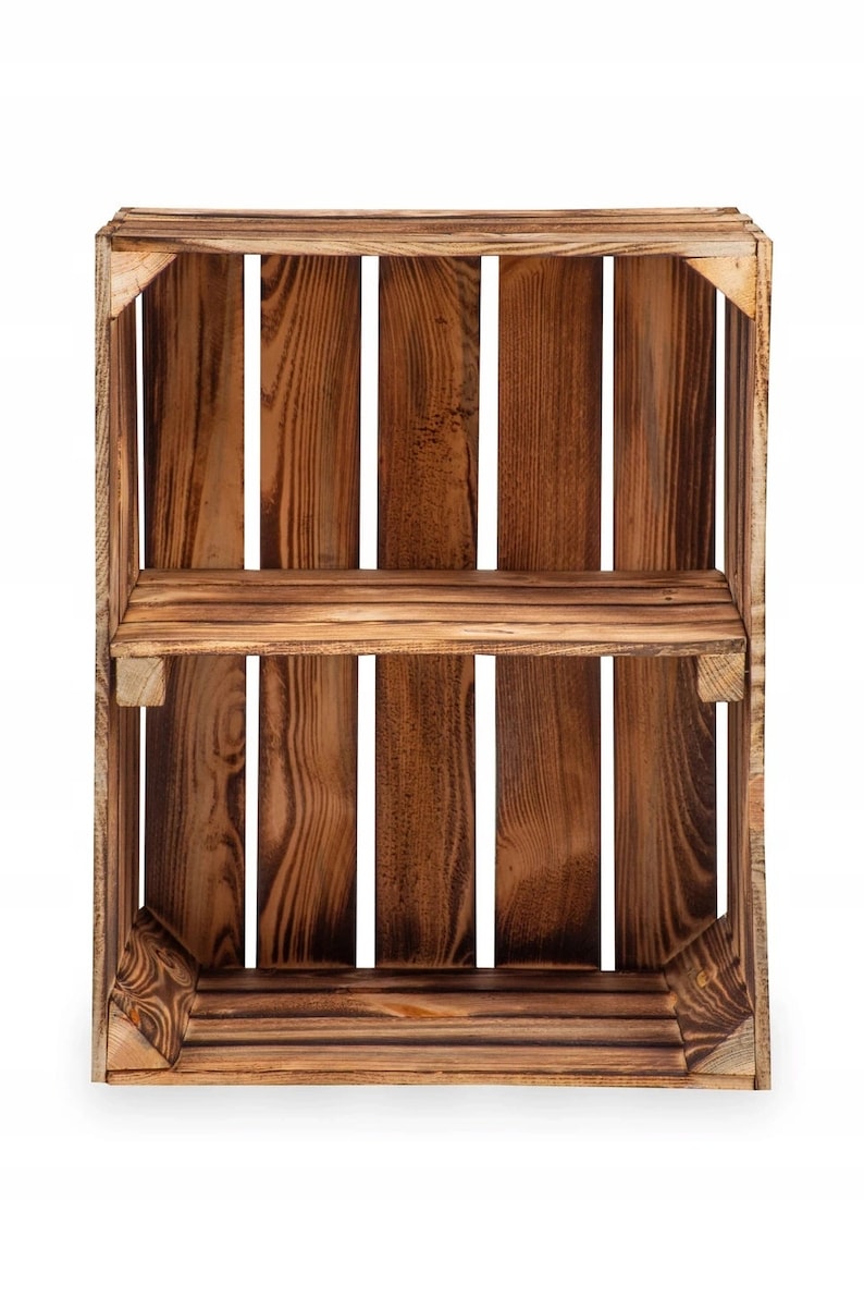 New wooden boxes with middle board fruit boxes wine boxes apple boxes dresser shelf flamed 50x40x30 image 3