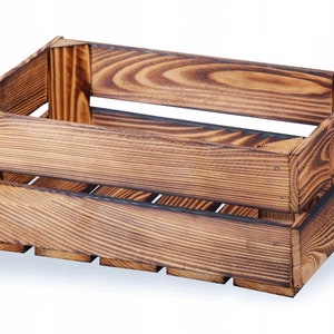 New fruit crates wooden crates wine crates apple crates flamed 38x28x16cm image 1