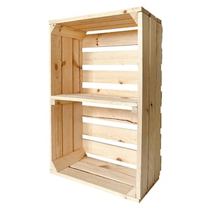 New fruit crates with middle board wooden crates wine crates apple crates shelf chest of drawers natural 60x40x20cm 1
