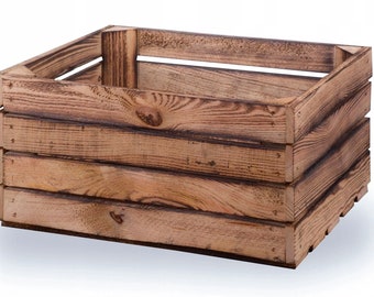 Nieuwe fruitkratten houten kisten wijnkisten appelkratten gevlamd 40x30x20cm