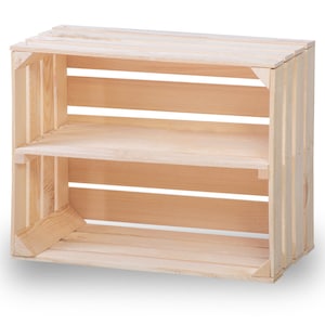 New fruit crates with middle board wooden crates wine crates apple crates shelf chest of drawers natural 50x40x30cm 2