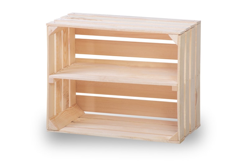 New fruit crates with middle board wooden crates wine crates apple crates shelf chest of drawers natural 50x40x30cm 2